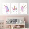 Wall Art Pictures Kids Living Room Decoration Cartoon Pink Unicorn Poster Baby Room Nursery Prints Art Canvas Painting