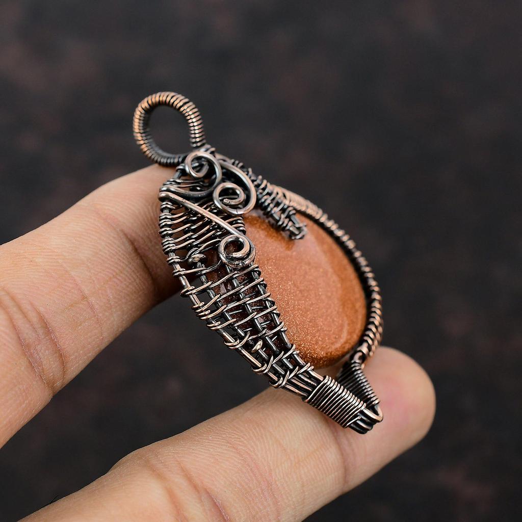 Sun Sitara Pendant Copper Wire Wrapped Pendant Gemstone Pendant Wire Wrapped Jewelry Handmade Copper Jewelry Wedding Gift Birthstone Pendant