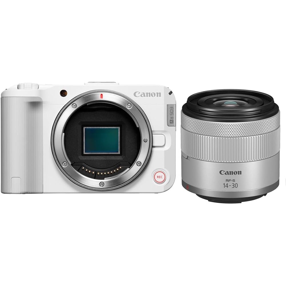 Canon EOS R50V Digital SLR Camera Lens Kit (RF-S14-30PZ) / White