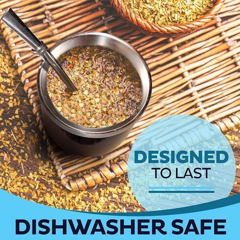 230 мл чашка из нержавеющей стали с двойными стенками, 8 унций, портативная чайная кружка, тыква с бомбочками и щеткой для чистки, 1 шт.