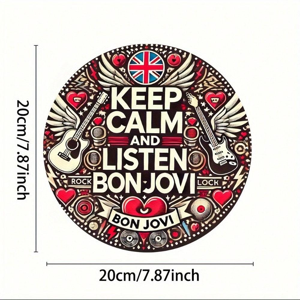 Винтажная круглая металлическая жестяная табличка Bon Jovi, настенное искусство, декор для бара, кухни, ресторана, 8x8 дюймов