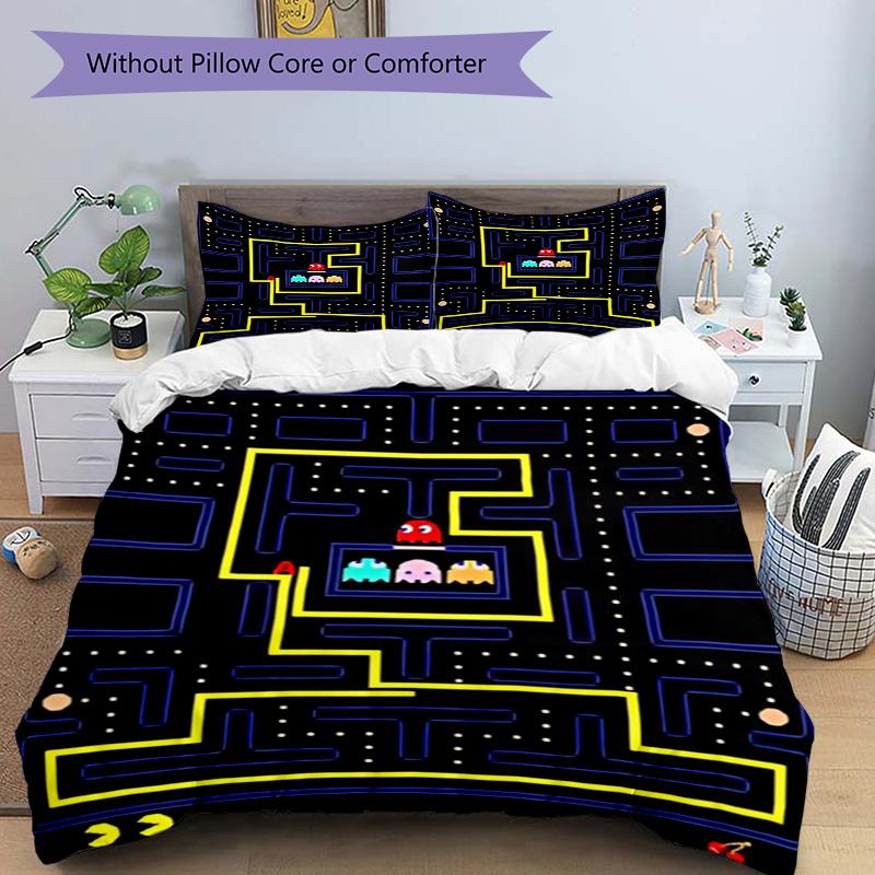 Pacman Maze Adventure Print 3Pcs Bedding Setduvet Cover With 2 Bedropillowcase Home Birthday Gift