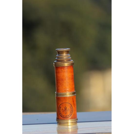 Personalised Leather and Brass Portable Telescope || Hand Crafted Beautiful Brass Decorative for Home/offlice