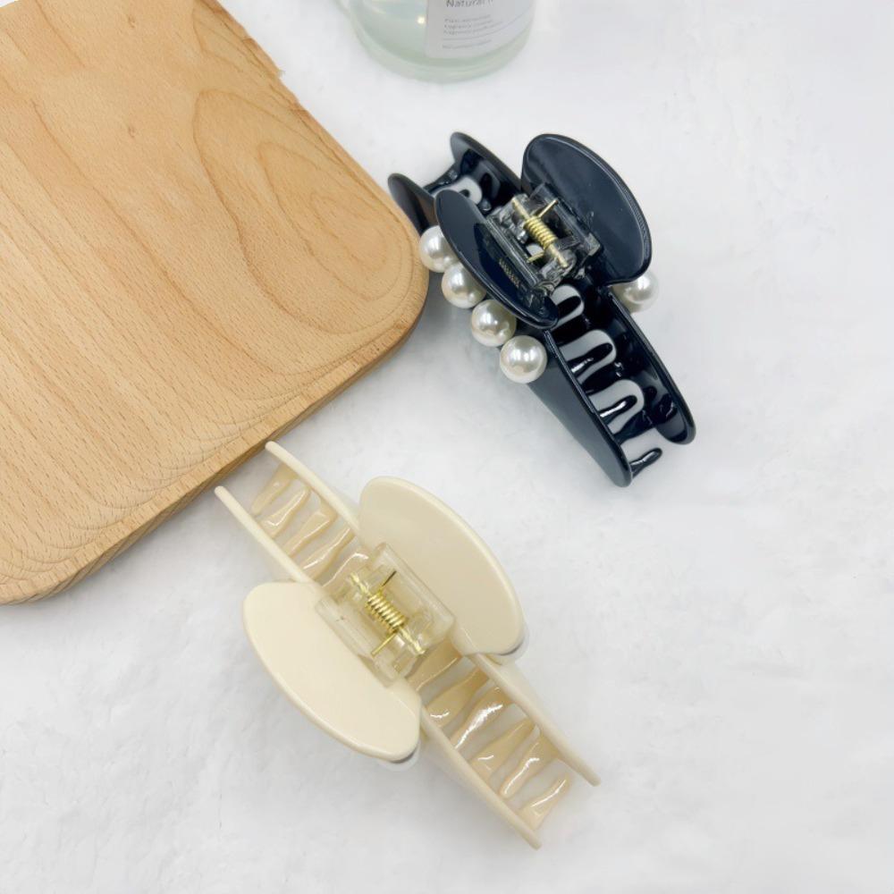 Vintage Big Pearl hair Grab Elegant Women Acetate Hair Clips Hair Ponytail Clip for Girls