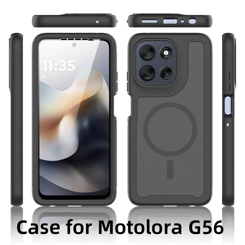 Ударопрочный наружный чехол для Moto G56/G55/G35 со встроенной защитой экрана и противоскользящей магнитной накладкой