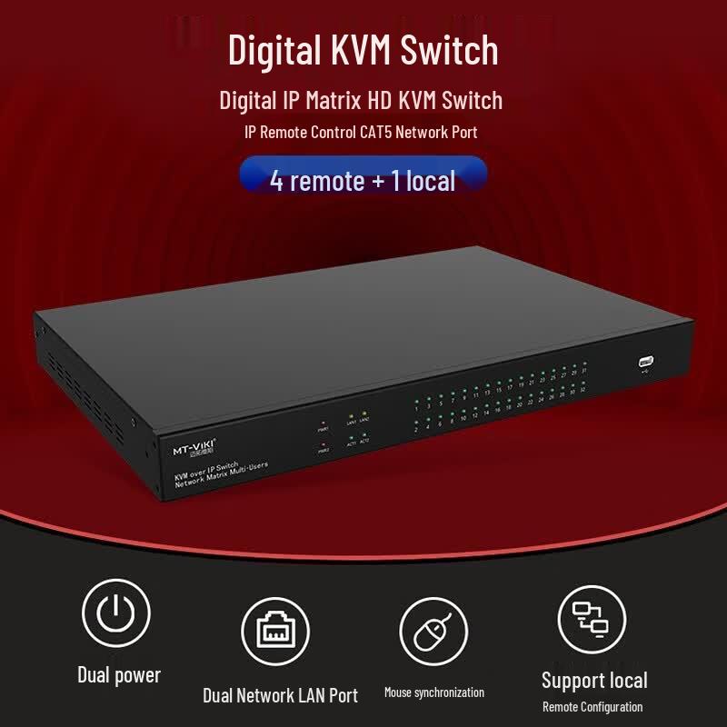 MT-viki IP KVM Switch with 32-Port Cat5 Digital Module