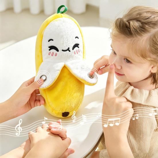 Interactive Music Plush Toy for Kids, Banana Fruit Induction Toy, Musical Sensory Stuffed Animal, Dual Mode Rhythm Game, Christmas Birthday Gifts
