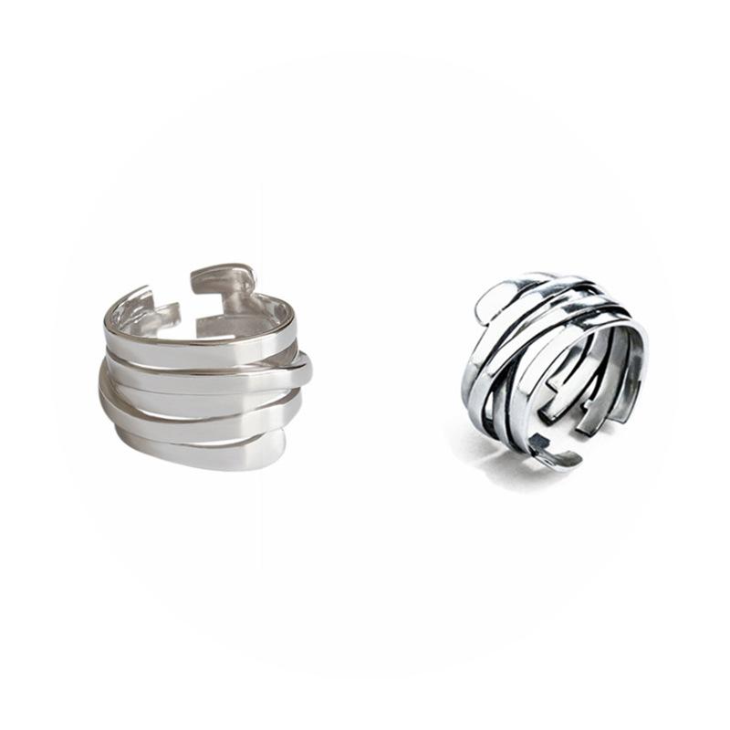 ANEMJERY простое многослойное кольцо с гладкой поверхностью для женщин, модное универсальное индивидуальное ювелирное украшение для вечеринки, аксессуар