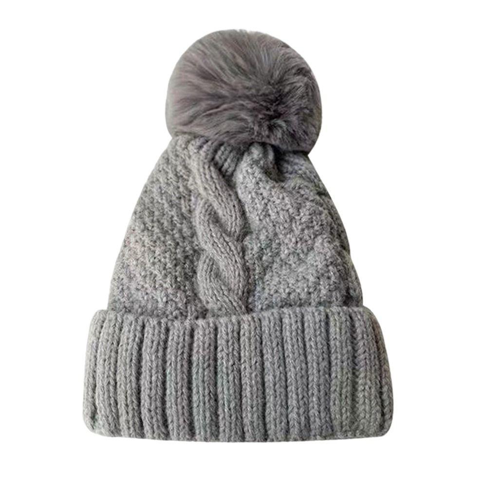 Однотонные вязаные шапки, утолщенные шапки-бини, повседневная шерстяная шапка, женская