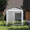 VidaXL Chicken Coop with Run Light Grey 117x201x123 Cm Galvanized Steel, Chicken Coop, Chicken Run, Chicken Coop with Run, 172354
