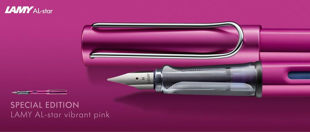 LAMY Fountain 2018 Limited Vibrant Pink Al-Star Pen, Edition, (LH Left-Handed)