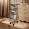 4-Layer Kitchen Storage Room Trolley Storage Basket Kitchen Trolley Basket Floor Rack Fruit Vegetable Storage Movable Rack
