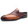 Big Size Fashion Casual No Heel Half Slippers for Men Summer Autumn New Designer Leather Shoes Male Solid Color Mules Man