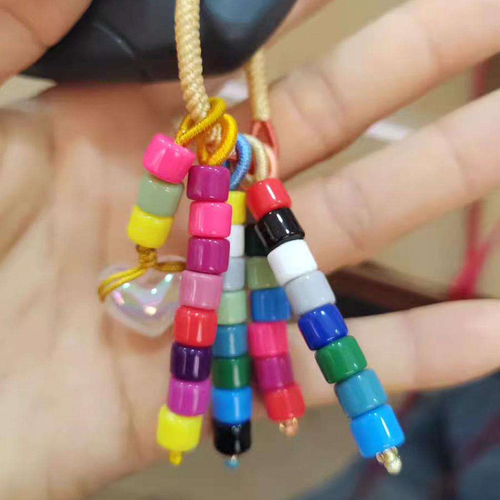 Acrylic for Earrings Necklace Fashion Accessories Cylindrical 6.5mm Bracelet Jewelry Making Cream Color DIY Material 50Pcs Keychain  Accessories