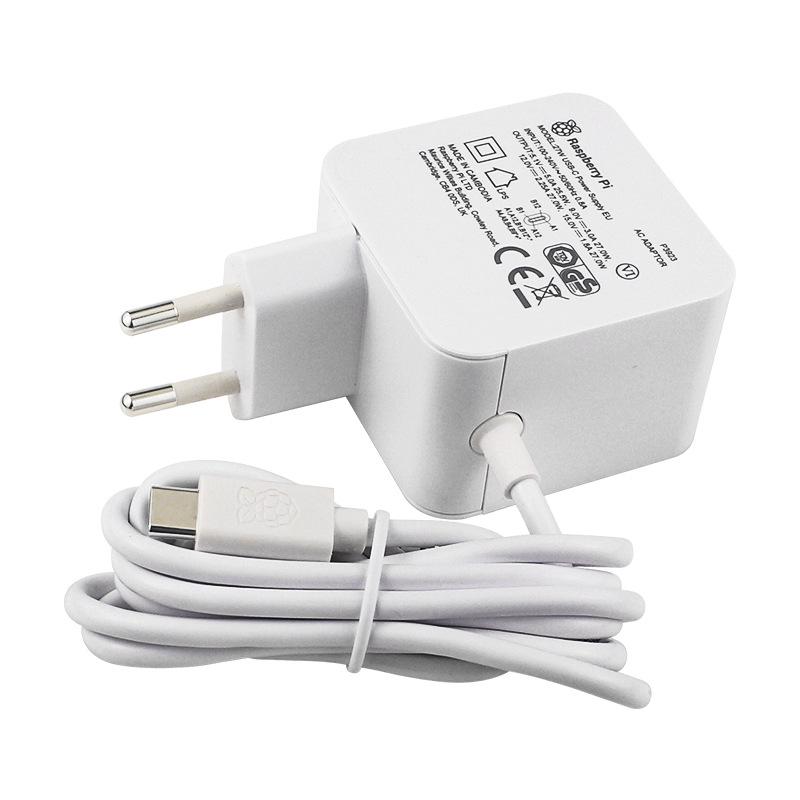 Блок питания для Raspberry Pi 5 5.1V 5A USB-C 27W PD 1.2m