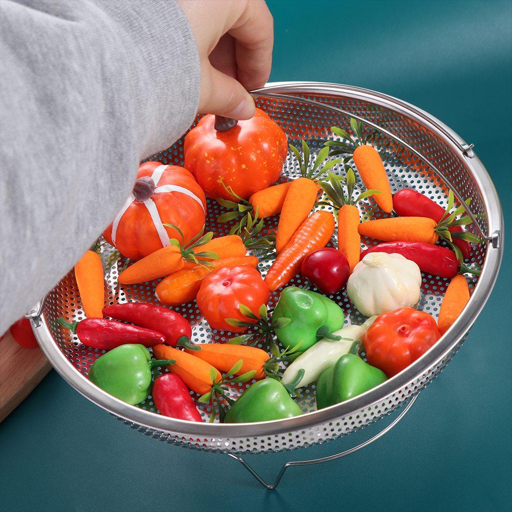 Паровая корзина с защитой от ожогов, съемная ручка, поддон для пара, пароварка из нержавеющей стали, морепродукты