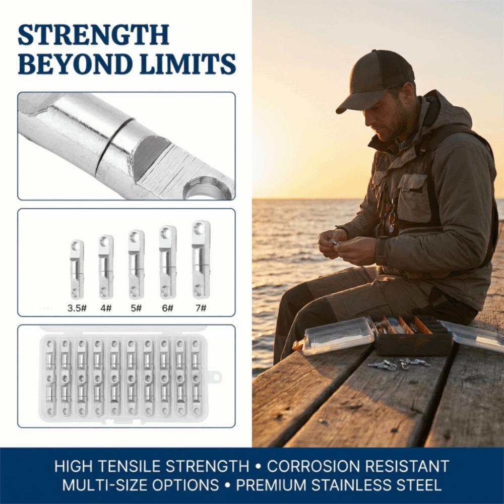 15PCS 360° Bearing Swivels Stainless Steel Swivel Connectors Fishing Swivels Fishing Accessories