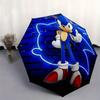 1pc Sonic the Hedgehog Automatic Opening Folding Umbrella - Portable 3-Fold Design, 8-Rib Outdoor Umbrella, Festival Gift for Fans, Travelers, Da