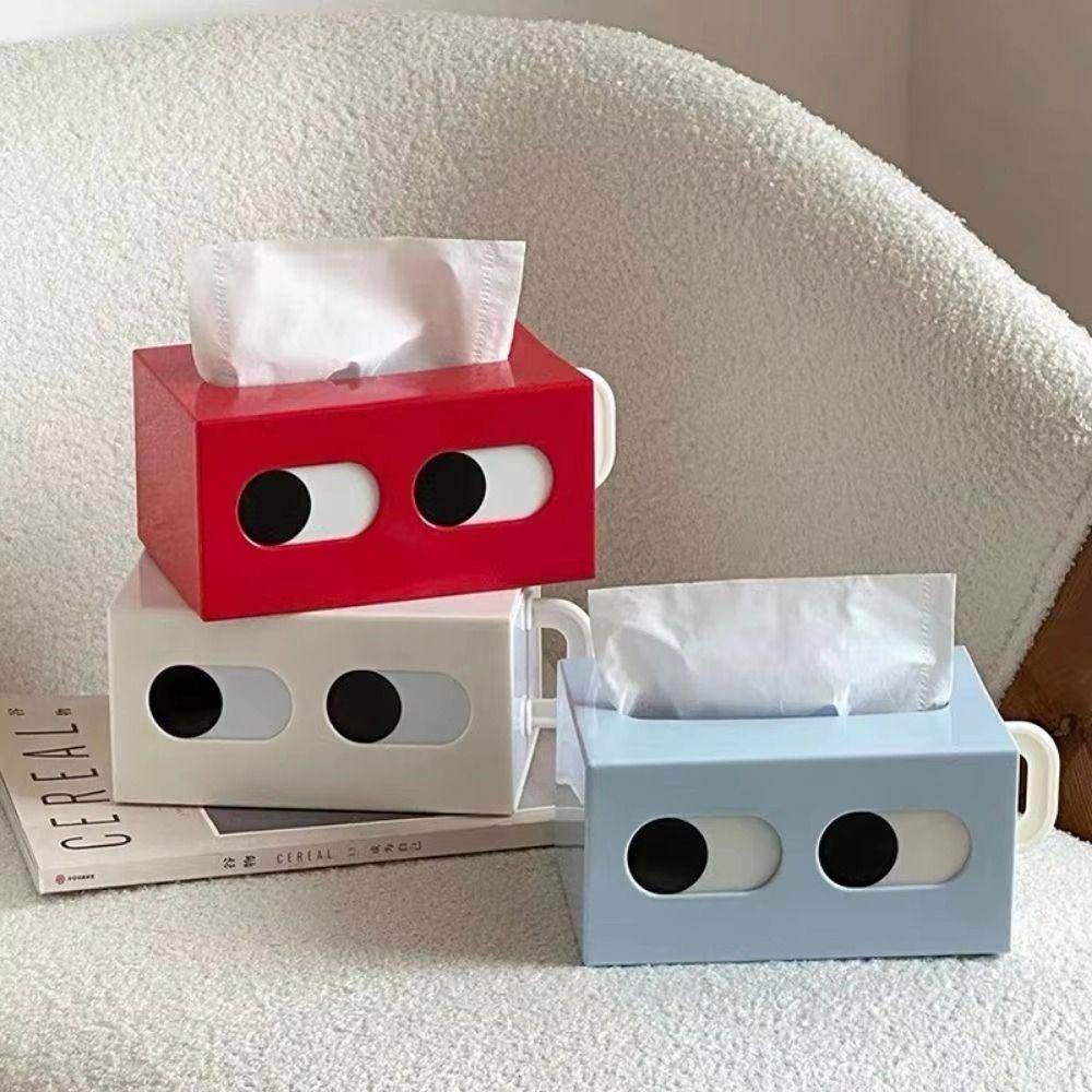 Funny Expression Cartoon Tissue Box Rectangle Shape Desktop Tissue Case Bathroom