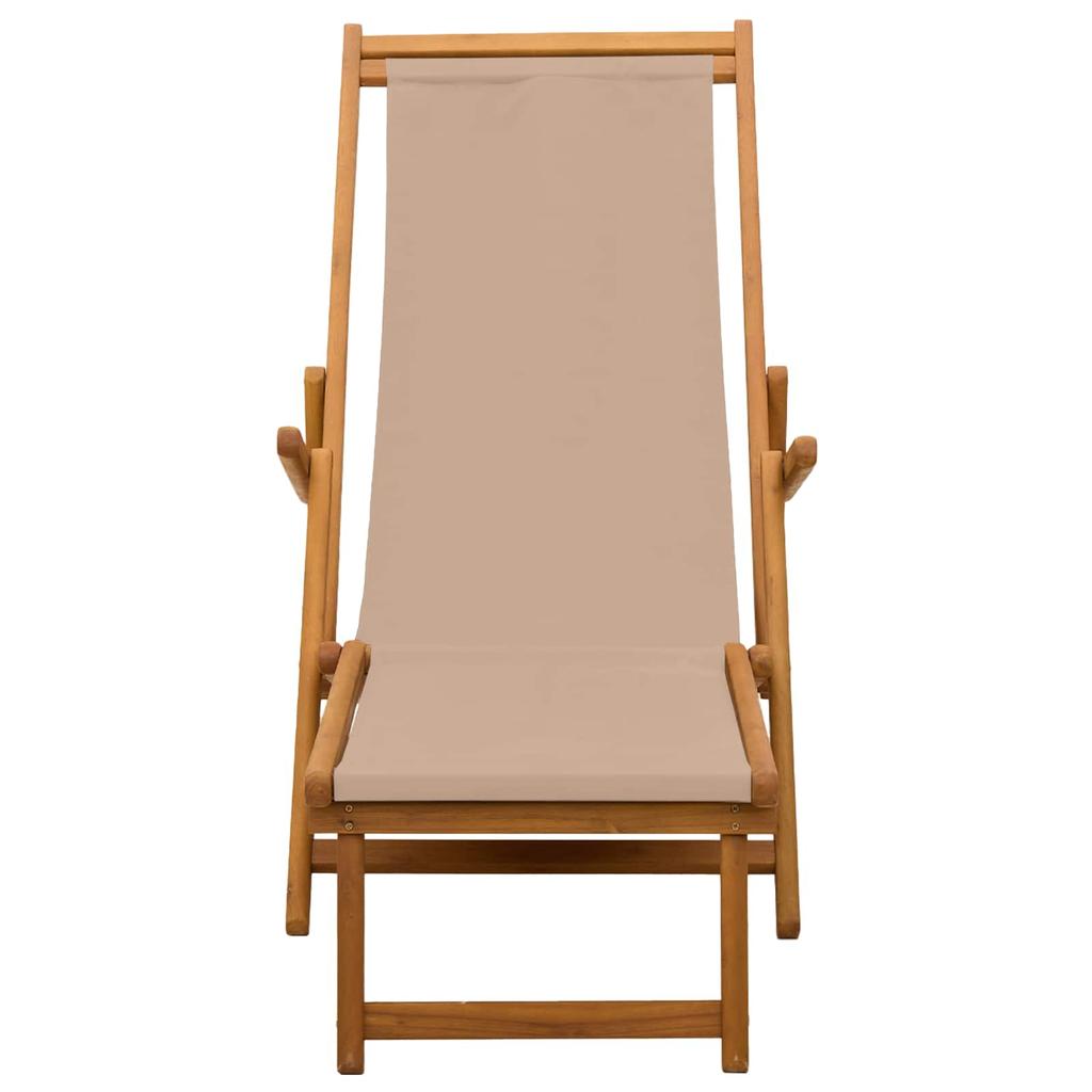 Foldable Sun Lounger 3 Position Solid Eucalyptus Wood Taupe