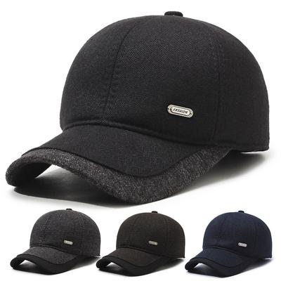 Кепка для мужчин среднего возраста, осенне-зимняя бейсбольная кепка, теплая бархатная кепка для защиты ушей, кепка для папы