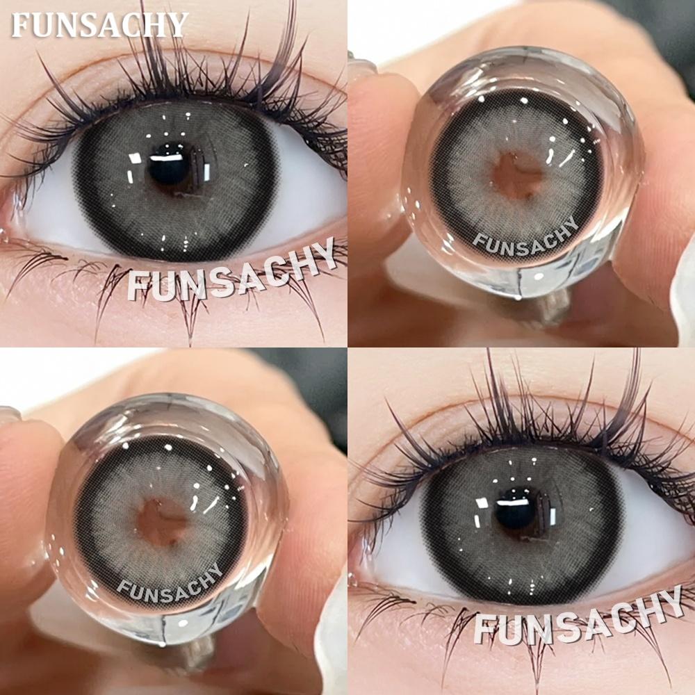 FUNSACHY 1 пара черных цветных контактных линз коричневые серые линзы для глаз голубые линзы косметические модные корейские мягкие линзы женская красота зрачок