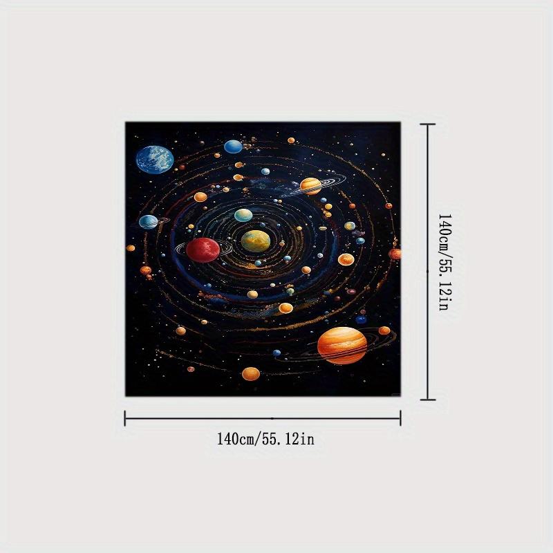 Galaxy Printed Rectangular Tablecloth - Vibrant cosmic design in polyester fabric material