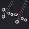 Light Luxury Jewelry, Needles, Zircon, Stone Earrings, Peacock, Emerald, Water Drop Necklace, Colored Gemstones, Pigeon Blood Red Rings
