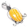 Yellow Aventurine Gemstone Handmade 925 Sterling Silver Pendant 3.15" F6V37