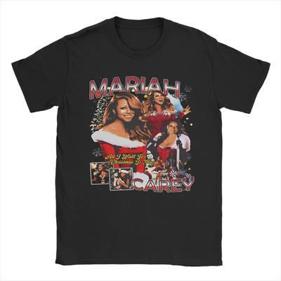 Новое поступление Mariahed Careys Веселого Рождества Футболка для Мужчин Женщин Хлопковая Футболка С Коротким Рукавом Одежда