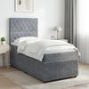 Box Spring Bed with Mattress and Headboard Dark Gray Single Velvet