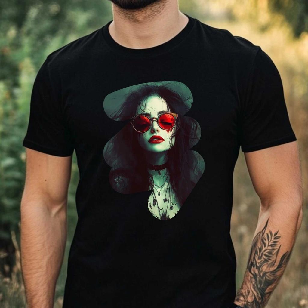 T-Shirt Herren Vampir mit Sonnenbrille Motiv Baumwolle Größe XS bis 5XL