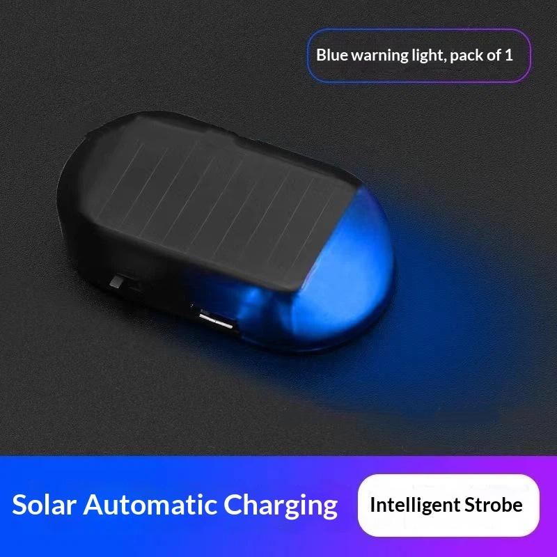 1Pc Solar Powered Dummy Car Security Light No Wiring Wireless LED Fake Alarm Flashing Lamp Anti-Theft for SUV Truck Van Parking