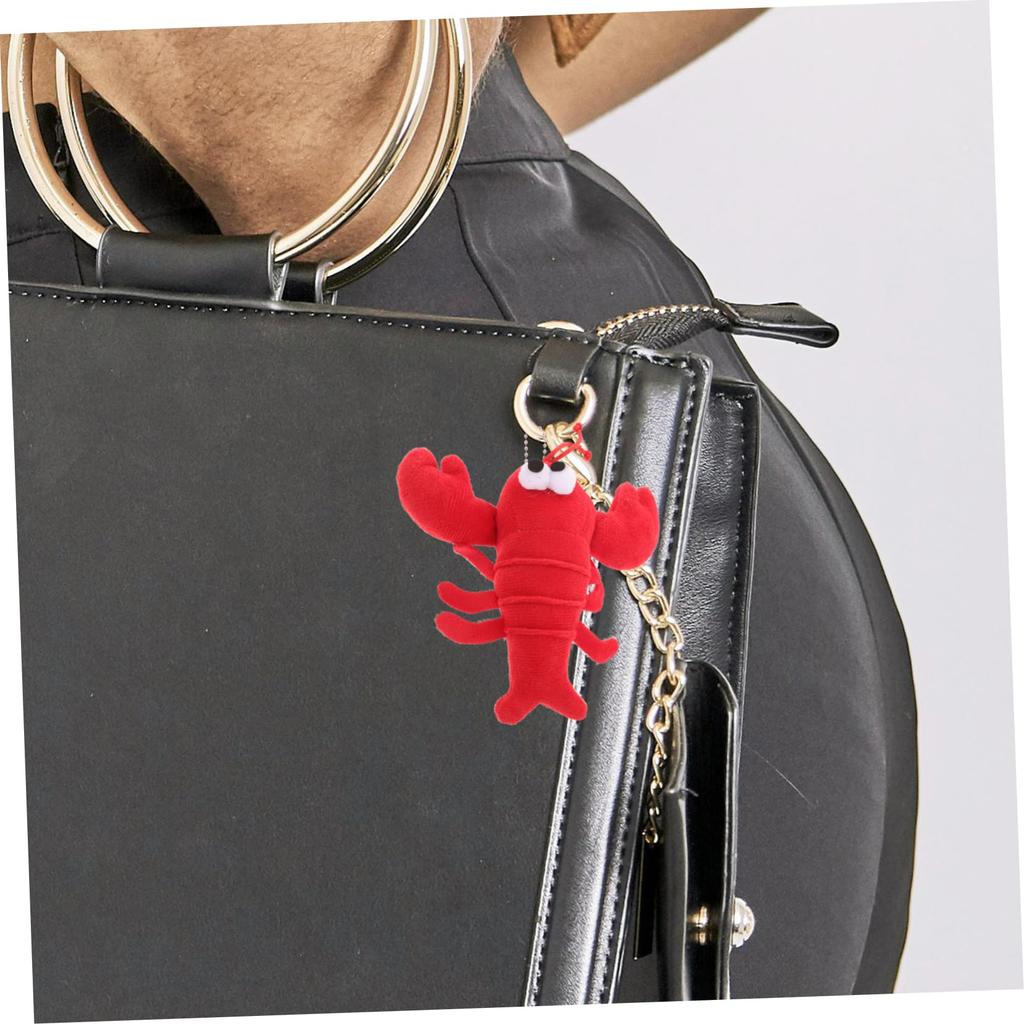 EXCEART Кулон Рак Клешня Плюшевая Игрушка Крабовая Брелок Милая Игрушка Краб Съедобный Аксессуар Хвост Лобстера Брелок для Сумки Образец Еды 5 Штук