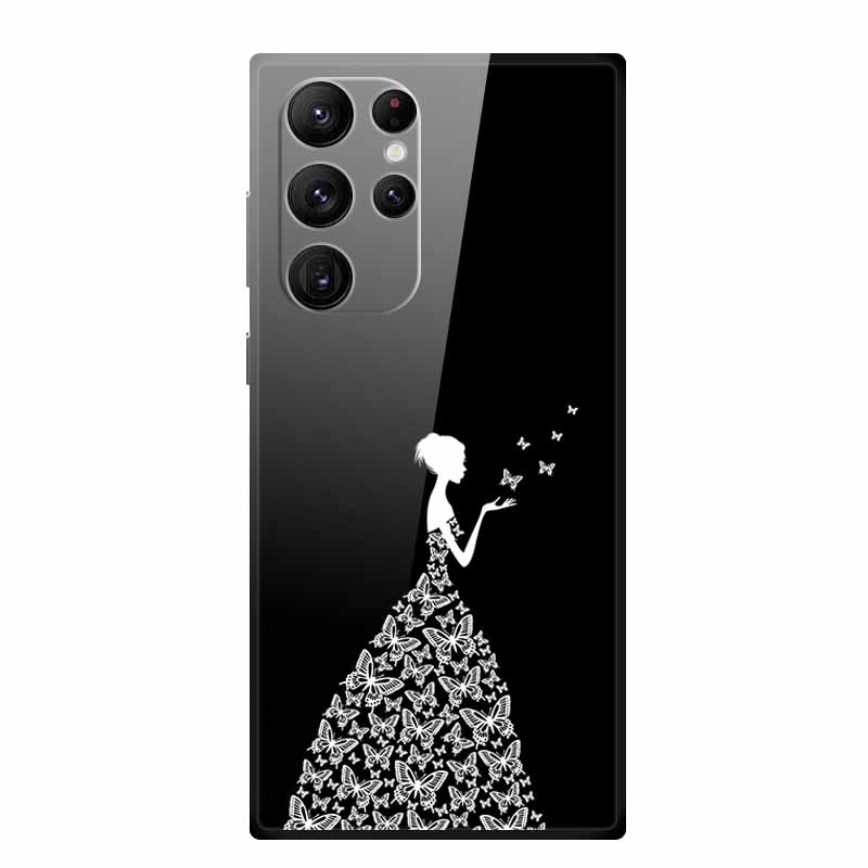 Tempered Glass Case For Samsung Galaxy S25 Ultra Case S 25 Ultra Hard Back Cover Soft Bumper For Samsung S23 S22 S24 Ultra Case