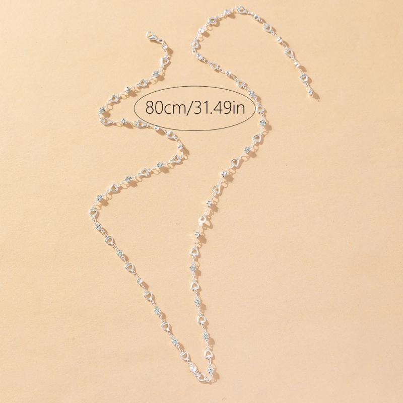 Colorful Crystal Necklace Rhinestones Long Y-Shaped Neckchain Bohemian Clavicle Chain Fashion Accessory for Women