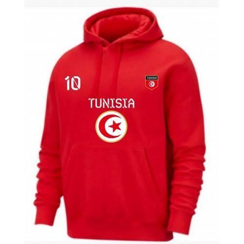 Sweat à capuche homme Foot Tunisie rouge