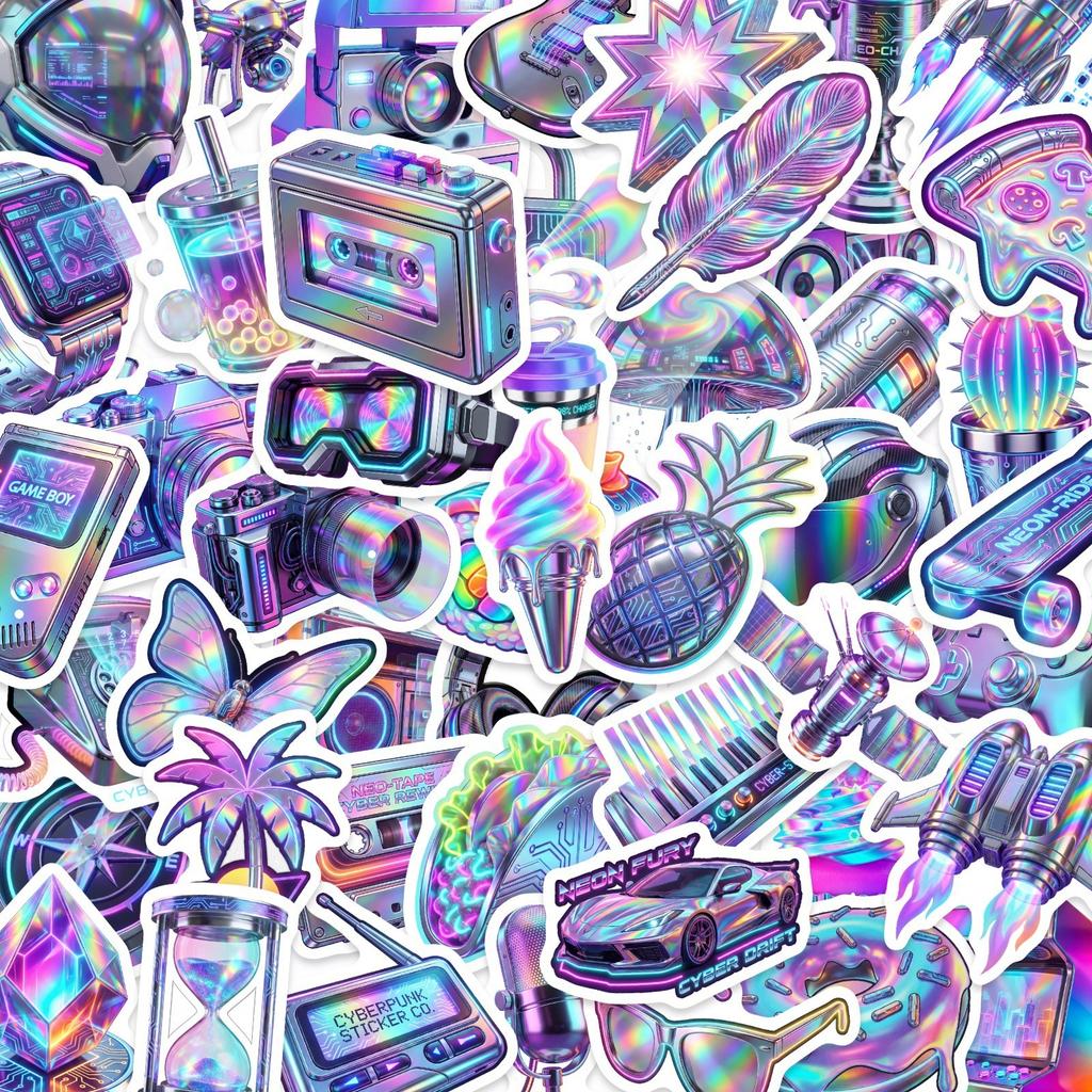50/100 шт. Киберпанк Электронный элемент 3D-эффект Наклейки, Водонепроницаемые Креативные для Шлема Гитары Пианино Телефона Чашки Наклейки