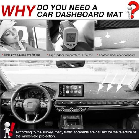 Anti Slip Fits   2024 Honda Civic Sedan Car Dashboard Mat Dash Cover Pad