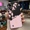 Black Case For ZTE Blade A33S Fundas Beautiful Flower Printing Initial Letters Phone Casing Soft Silicone Protective Back Cover