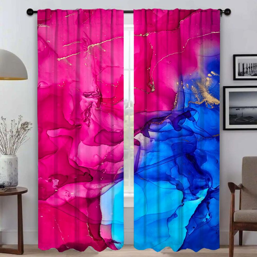 M-MarbleS Blackout Curtain for Room 2 Panel Anti Mosquit Storms 2 Pieces Halloween Decoration Shades Tulle for Bedroom Living