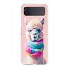 Phone Case For Samsung Galaxy Z Flip 3 4 5 Hard Folding Clear PC Bumper Kawaii Alpaca lovely For Samsung Z Flip 6 Back Cover