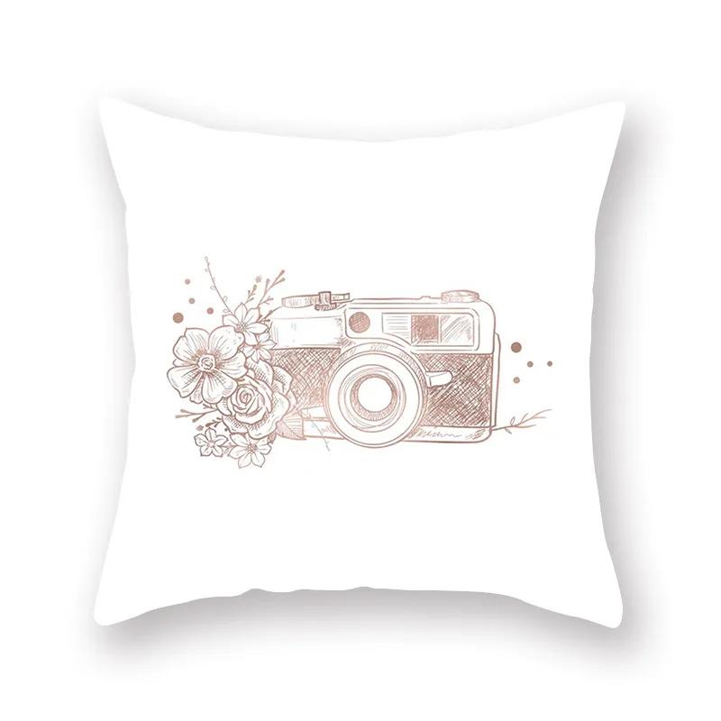 45X45 СМ Розовый Блестящий Горошек Алфавит Геометрический Простая Наволочка Кровать Диван Автомобиль Офис Подушка Украшение Дома