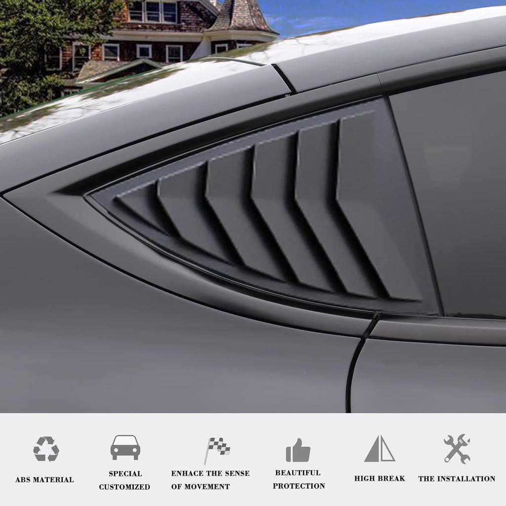 Yhcdsea For Model Y Side Window Louver Cover Sport Style For Tesla Model Y 2024 2025 Accessories (Matt Black)