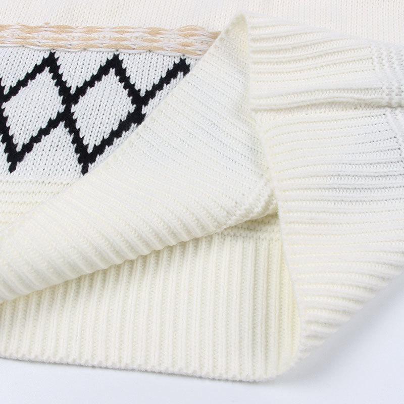 Autumn/winter Women's Vintage Knitted Plus-size Crew Neck Sweater