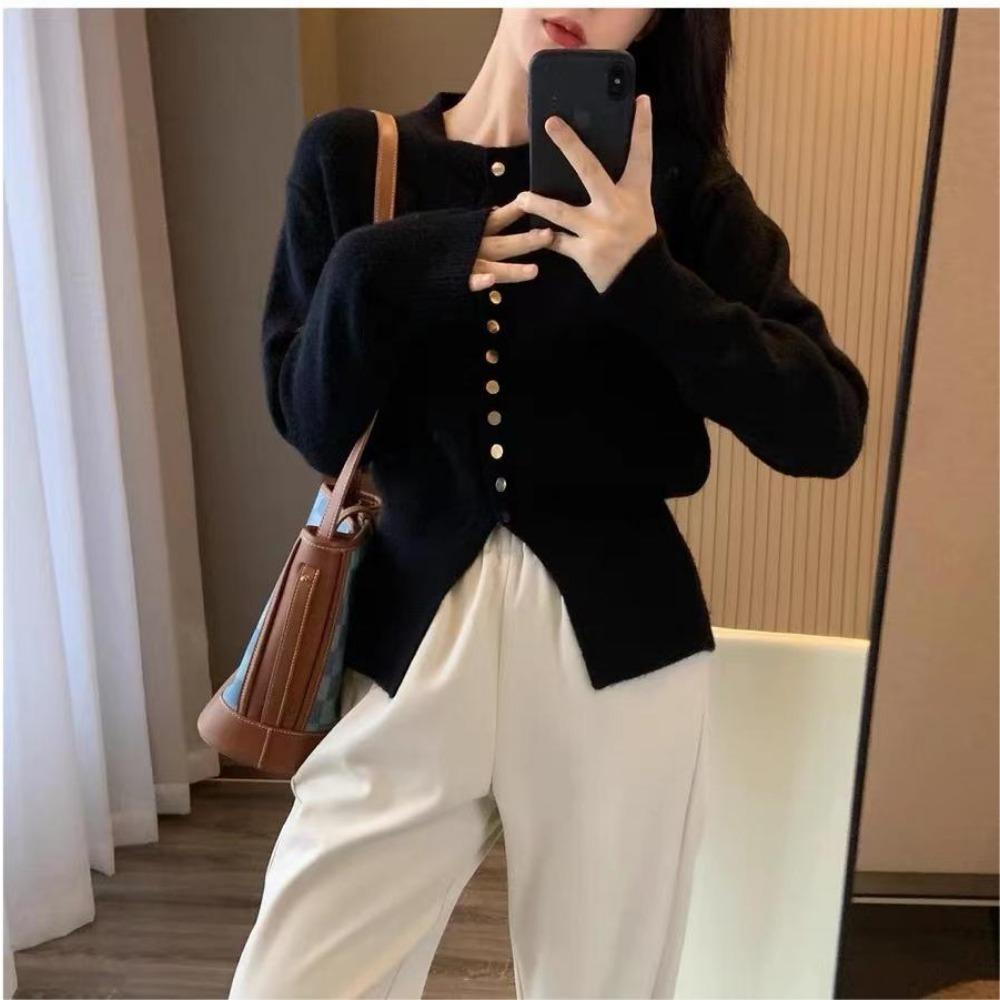 Осень и зима новый дизайн свитера нижняя часть рубашки женская внутренняя мода иностранный стиль талия уникальный шикарный вязаный маленький топ