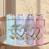 1PC Love My Rescued Heart Pet Art 750ml Color Plastic Sports Water Bottle Leakproof Flip Straw Lid Suitable for Sports Office Home Use