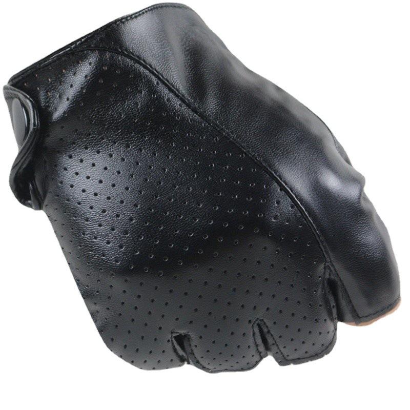 Half-finger Gloves Driving Men's Touch Screen Short Thin Autumn and Winter Hand Repair Velvet Warm Simulation Leather