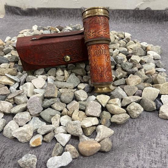 Ручная кожаная пиратская подзорная труба, латунный телескоп с кожаным футляром, функциональная подзорная труба ручной работы Dollond London 1920 года