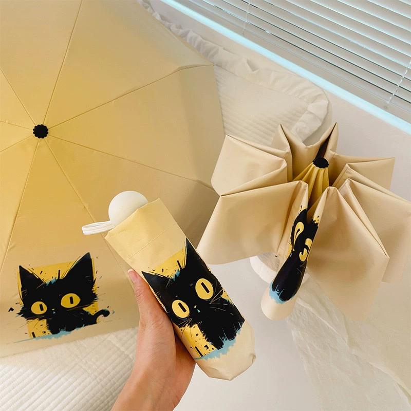 Cheese Kitty Automatic Dual-Purpose Folding Sun Umbrella, Simple and Stylish, Sun Protection and Uv Protection Parasol
